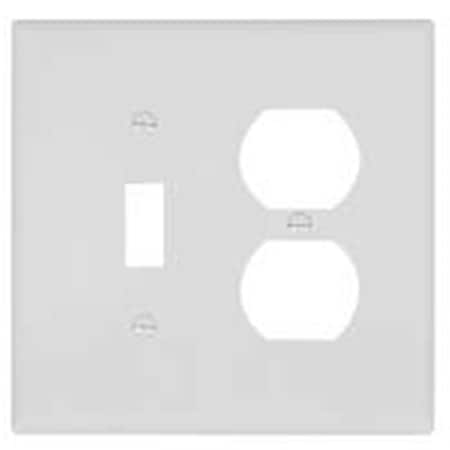 Serverusa PJ18W 2Gang Toggle  Duplex Combo Plate White SE434218